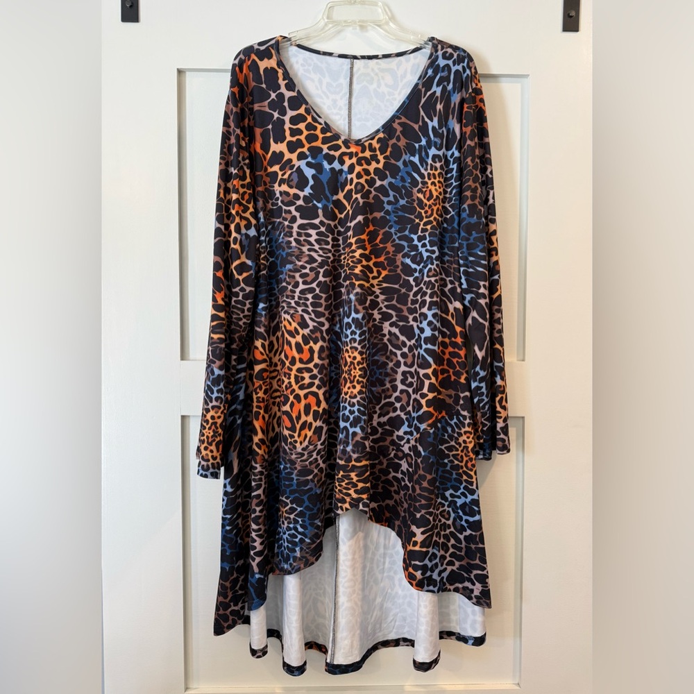 Leopard Print V-Neck Tunic